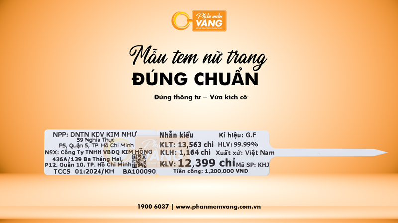 Mẫu tem nữ trang đúng quy định
